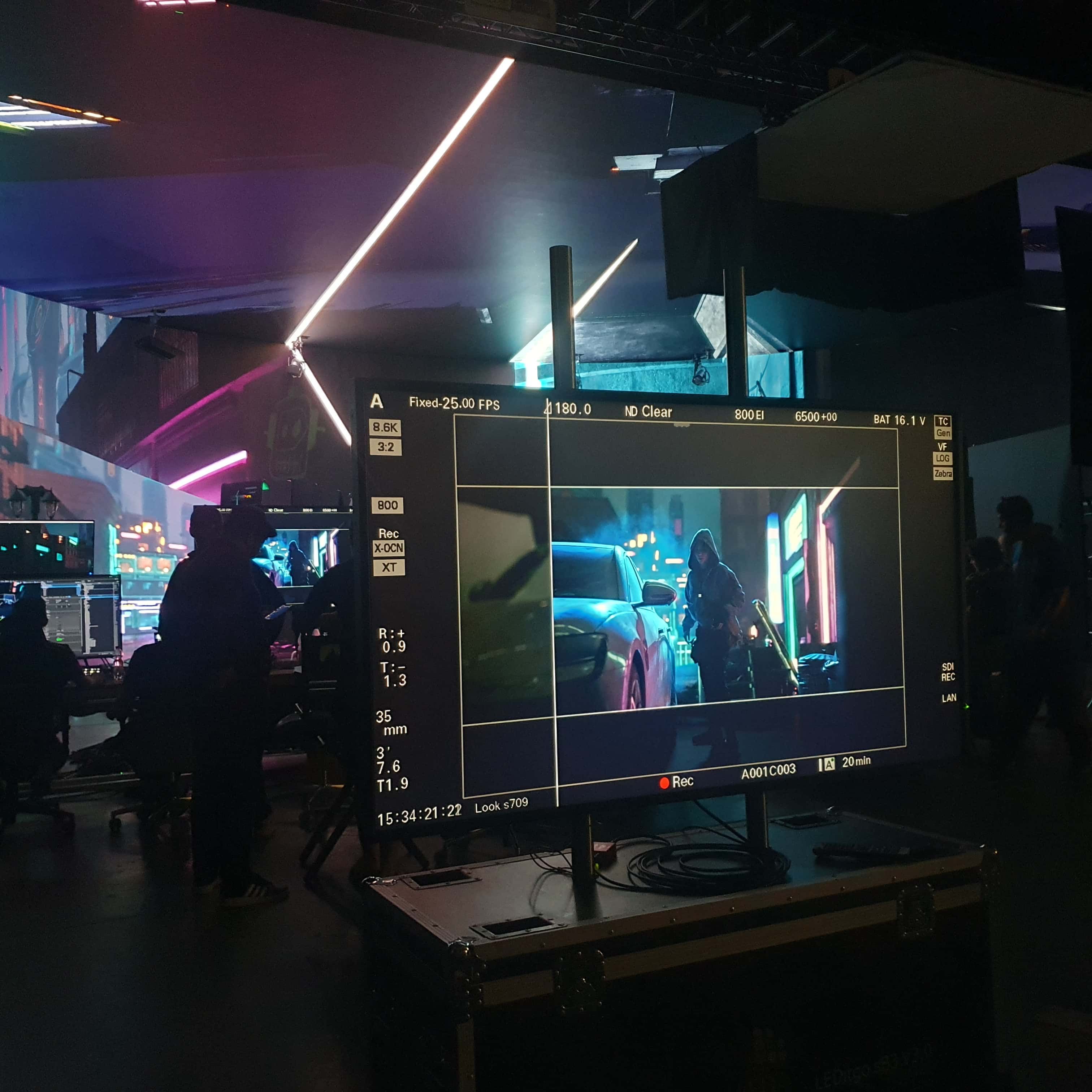 Images from the set of Interconnection, showing the virtual production studio used to shoot the series Image